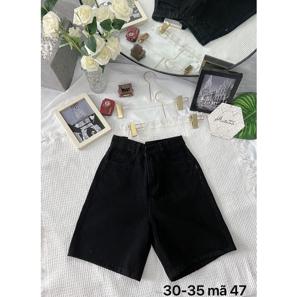 Quần Ngố Jean Nữ Bigsize Lưng Cao Form Suông Trơn Đơn Giản Dễ Phối Đồ Ms471