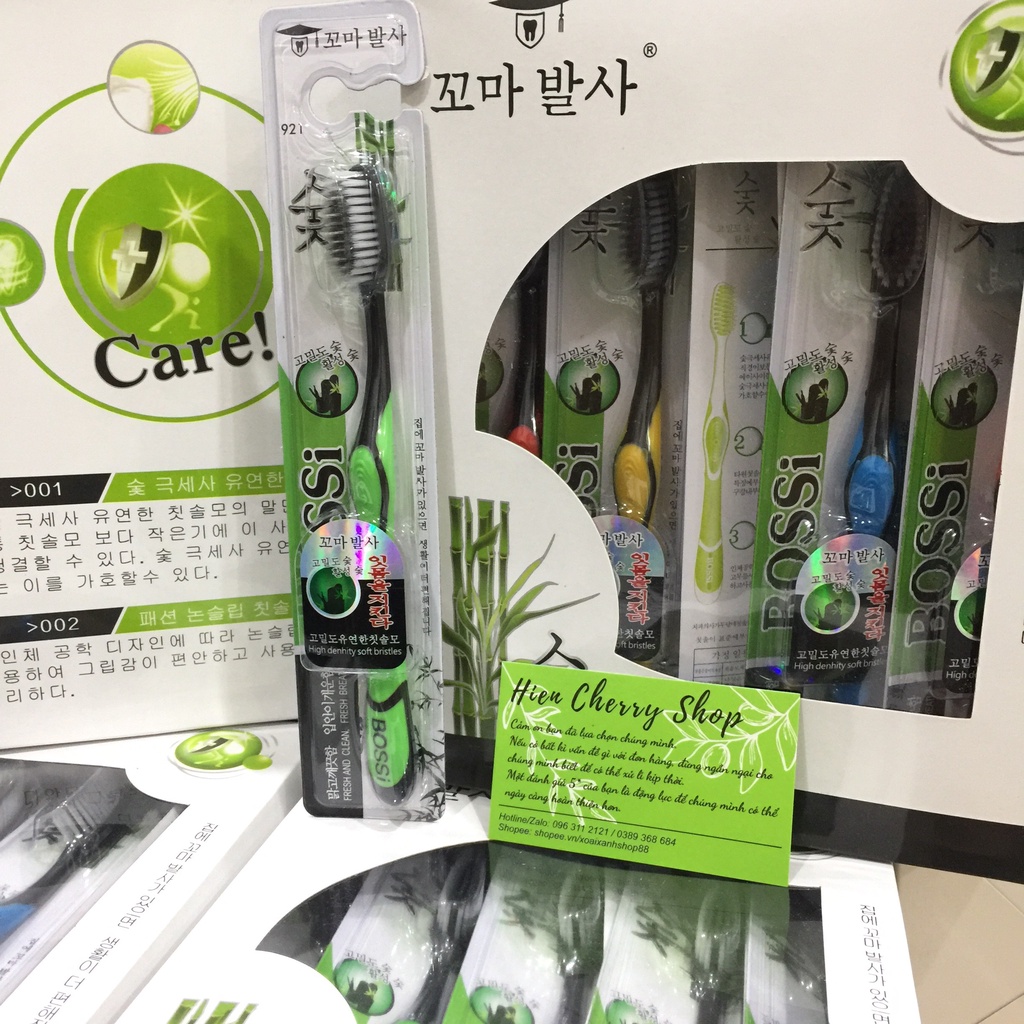 Combo 5 Bàn chải đánh răng than tre hoạt tính, bossi 921 - HAHA Store