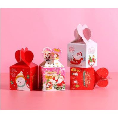 hộp quà gấp noel HT10 8,5*8,5*10cm giáng sinh dễ thương cute