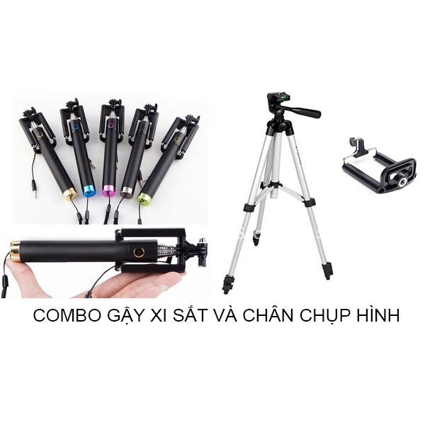 Combo gậy chụp hình xi sắt và tripod | BigBuy360 - bigbuy360.vn