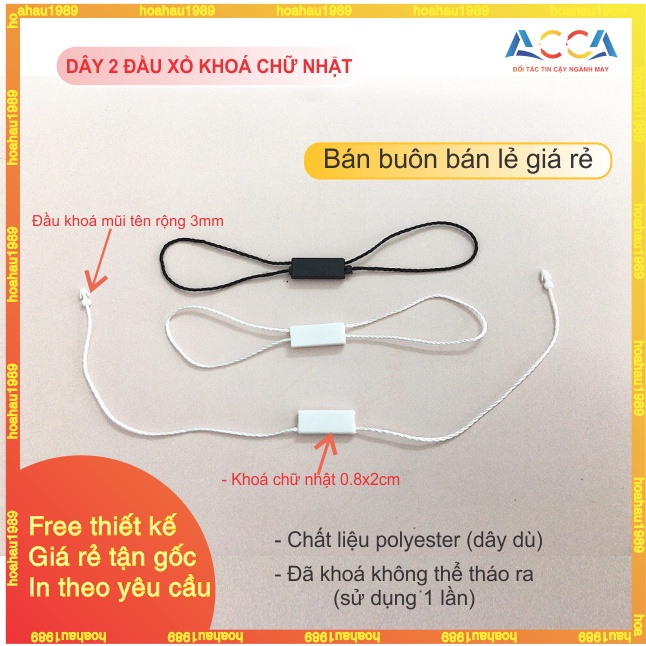 Dây treo mác dây dù ti xỏ tag mác quần áo loại cao cấp chất liệu Polyester_Nhận làm dây treo khắc Logo theo yêu cầu