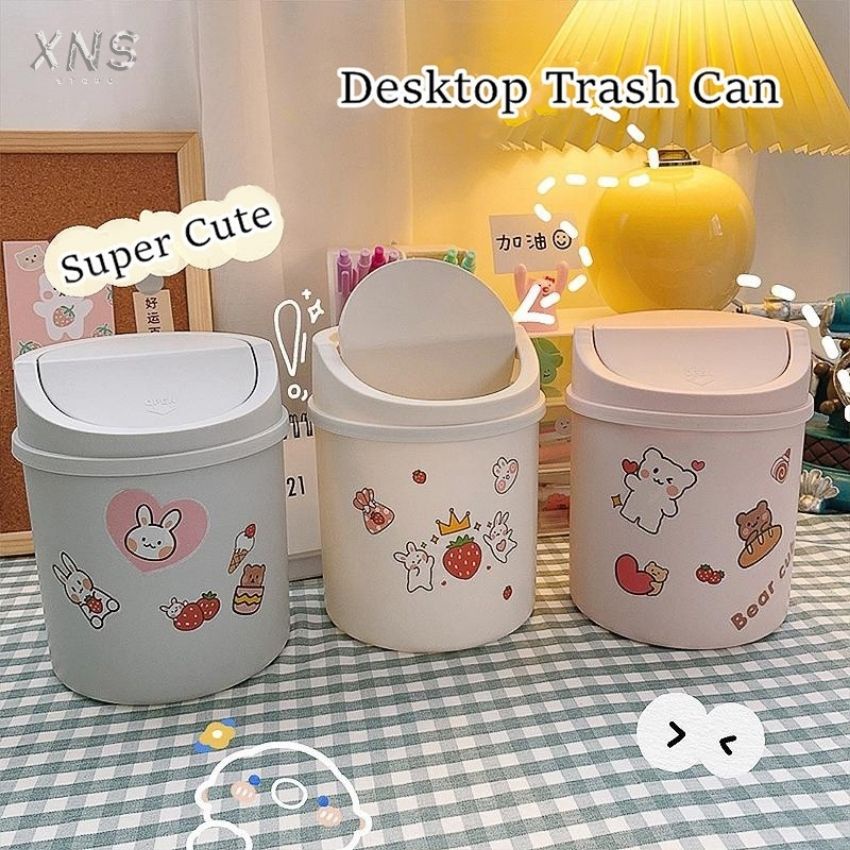 [Tặng Sticker] Thùng Rác Mini Nắp Lật Để Bàn Xinh Xắn, Đựng Rác, Dụng Cụ Văn Phòng Phẩm - P089