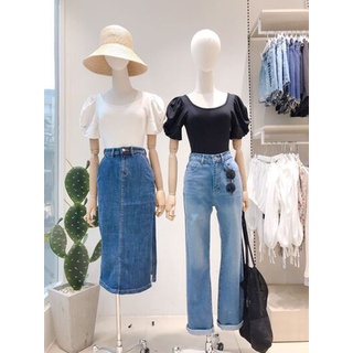 Chân váy jeans dài xẻ MIEU - HM17