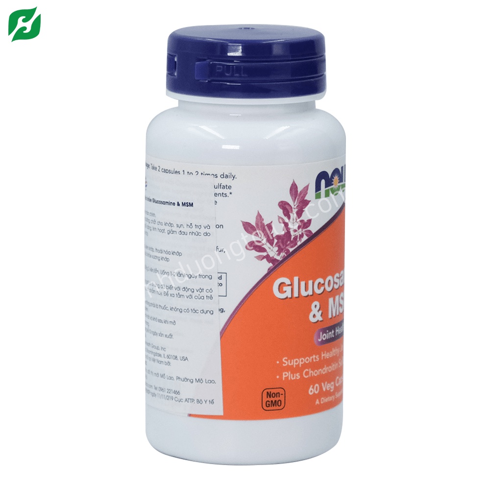 Viên uống Glucosamine &amp; MSM Now (60 viên) – Bổ khớp, sụn giảm thái hoá