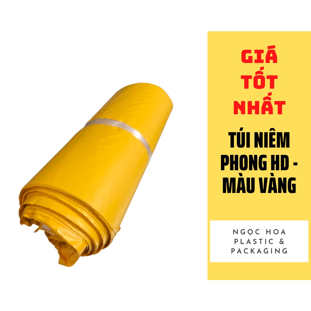 1KG Túi Gói Hàng Niêm Phong Các Cỡ Màu Vàng - Chất Liệu HD