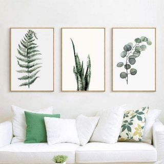 Tranh in vải canvas lá nhiệt đới 30x40 kèm khung