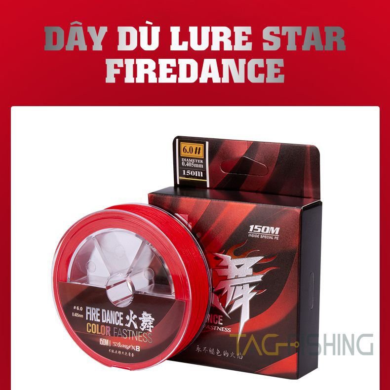 Dây Dù Lure Star FIREDANCE 150m ( Màu Đỏ )