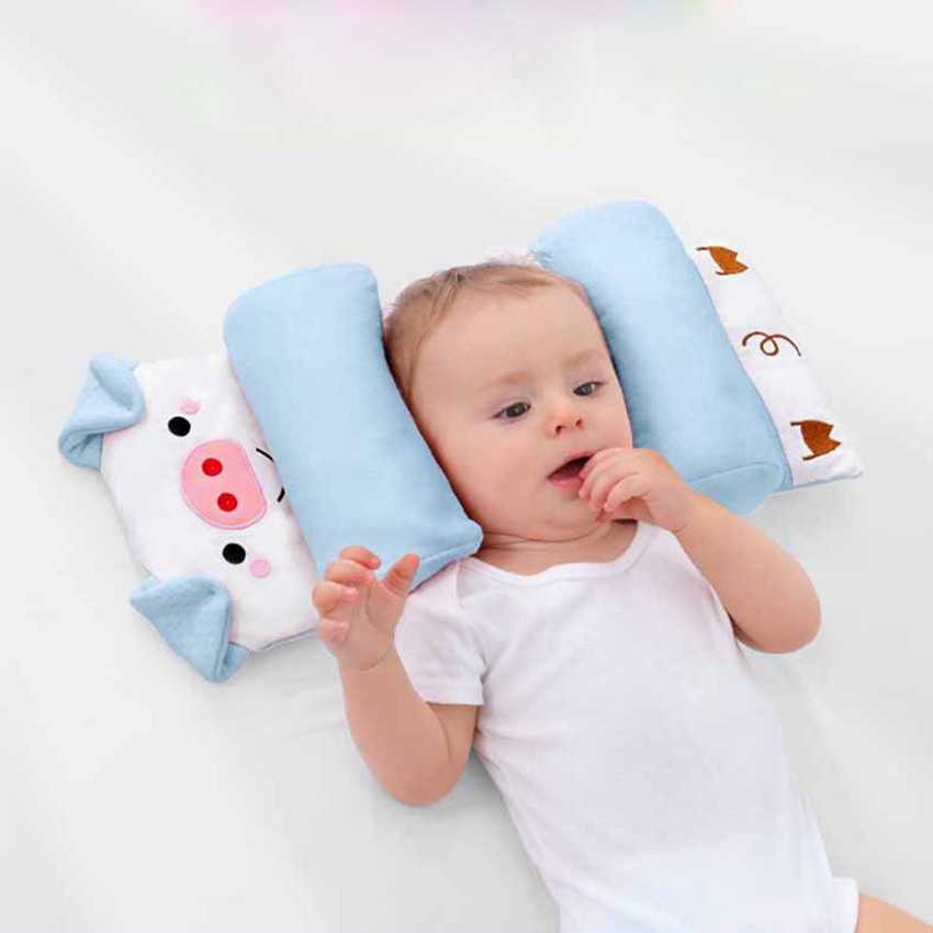 Gối chặn cho bé sơ sinh, gối chống bẹp đầu cho bé vải cotton, ruột gối vỏ kiều mạch mềm mại, thoáng khí