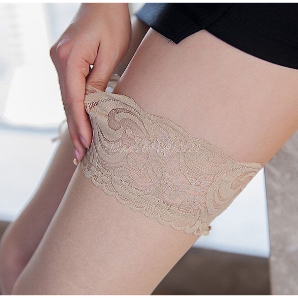 Tất đùi vớ đùi mỏng, tất dài qua gối Siêu Mỏng viền ren thêu hoa có đệm Chống quyến rũ cho Nữ