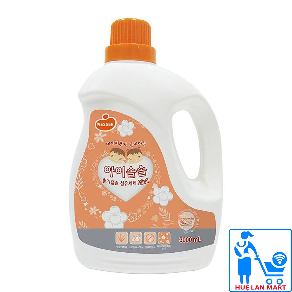 [CHÍNH HÃNG] Nước Giặt Xả Wesser Hương Powder Can 3000ml