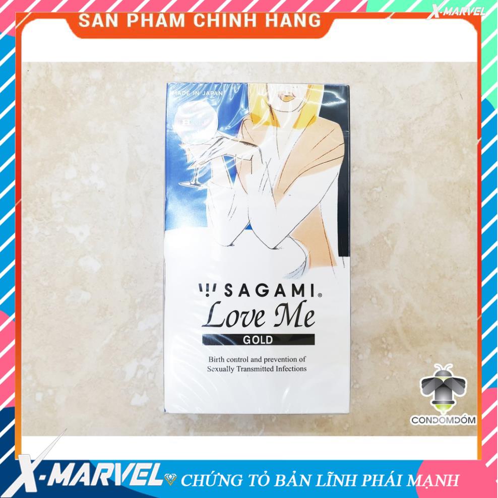 hộp 10c Bao cao su Sagami Love Me Gold trơn mỏng