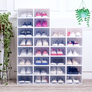 Combo 10 Hộp Đựng Giày Nắp Nhựa Cứng Lắp Ráp Thông Minh Màu Trắng Hồng Xanh, Tủ Giày Lắp Ráp Thông Minh