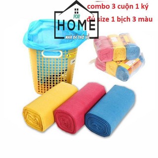 Combo 03 túi rác tự phân hủy for home - đen - 3 cuộn/1kg