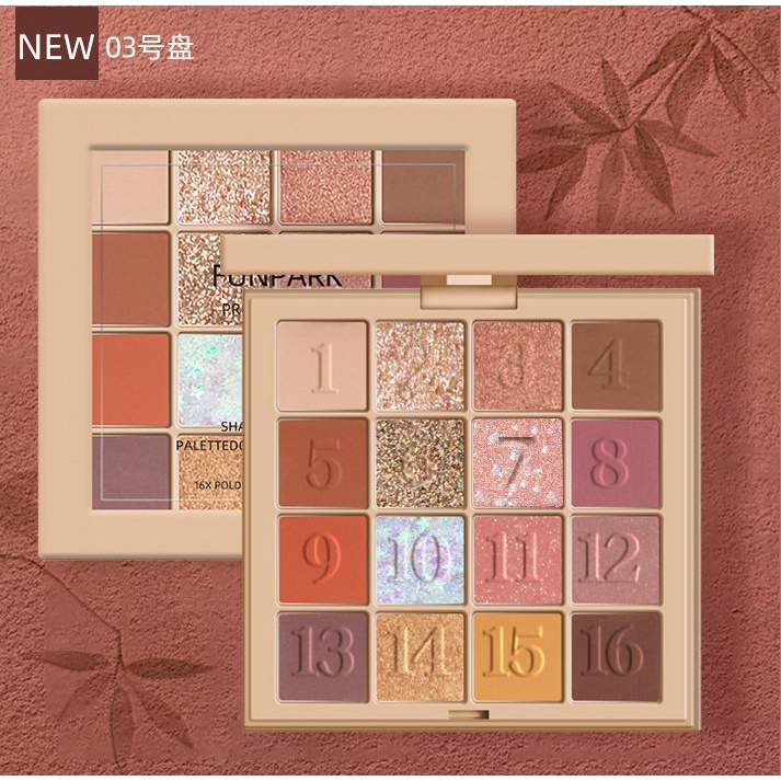 Bảng Phấn Mắt Funpark 16 Màu Sắc Phong Cách retro Dành Cho Người Mới Bắt Đầu