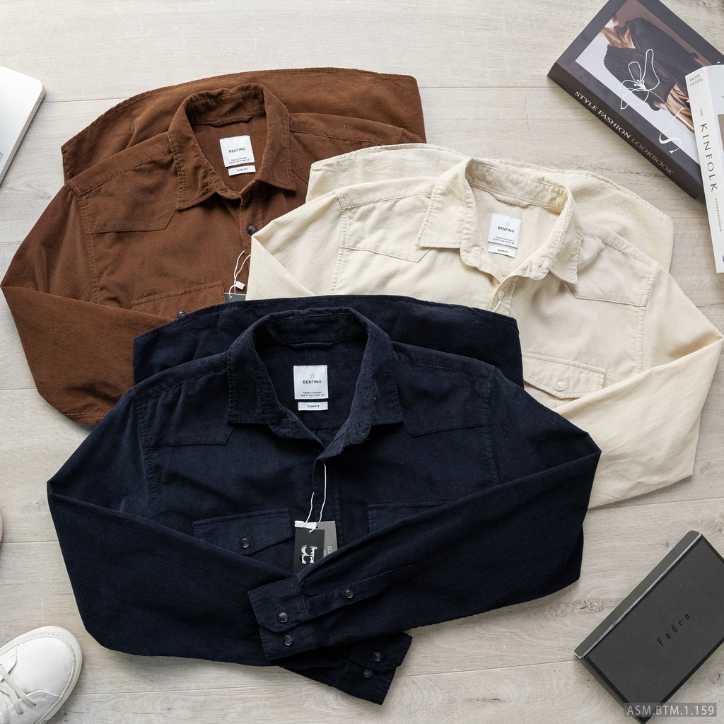 Áo sơ mi nam dài tay trẻ trung với chất liệu vải nhung tăm cực xịn, mặc cực sang 1159