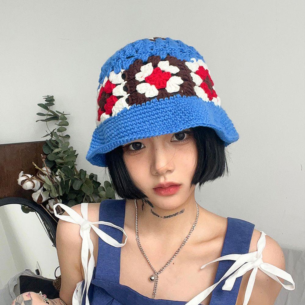 QQMALL Mũ Bucket Dệt Kim Chống Nắng Thời Trang Mùa Đông Cho Nữ