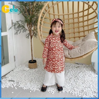 Áo dài hoa nhí cho bé yêu, áo dài tết cho bé-glb020 55k