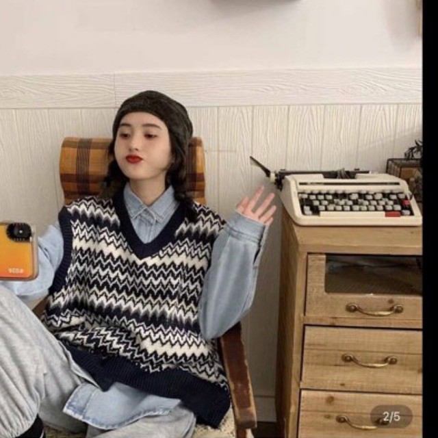 áo gile len order taobao