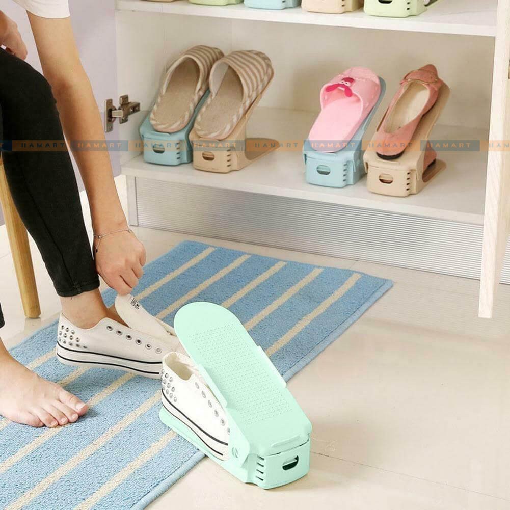 [NHỰA PLASTIC CAO CẤP] Giá Để Giày Hình Mỏ Vịt Khay Đựng Giày Tuỳ Chỉnh Độ Cao Tiết Kiệm Không Gian