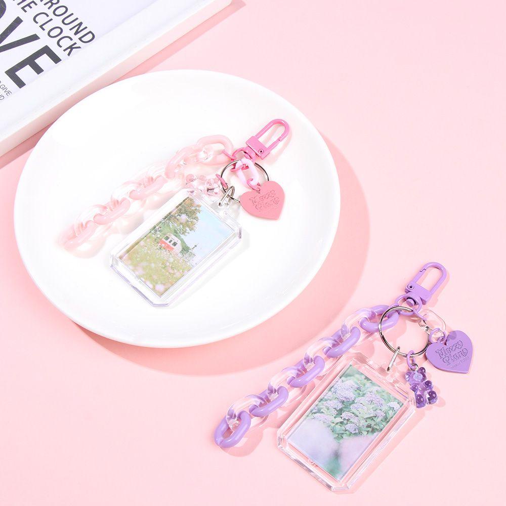 Móc Chìa Khóa / Thẻ Bằng Acrylic Chống Thấm Nước Màu Sắc Ngọt Ngào Tiện Dụng Giá Đỡ