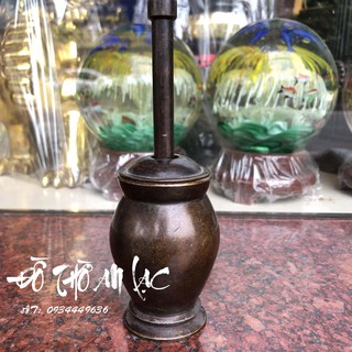 Cối giã thuốc, giã trầu bằng đồng