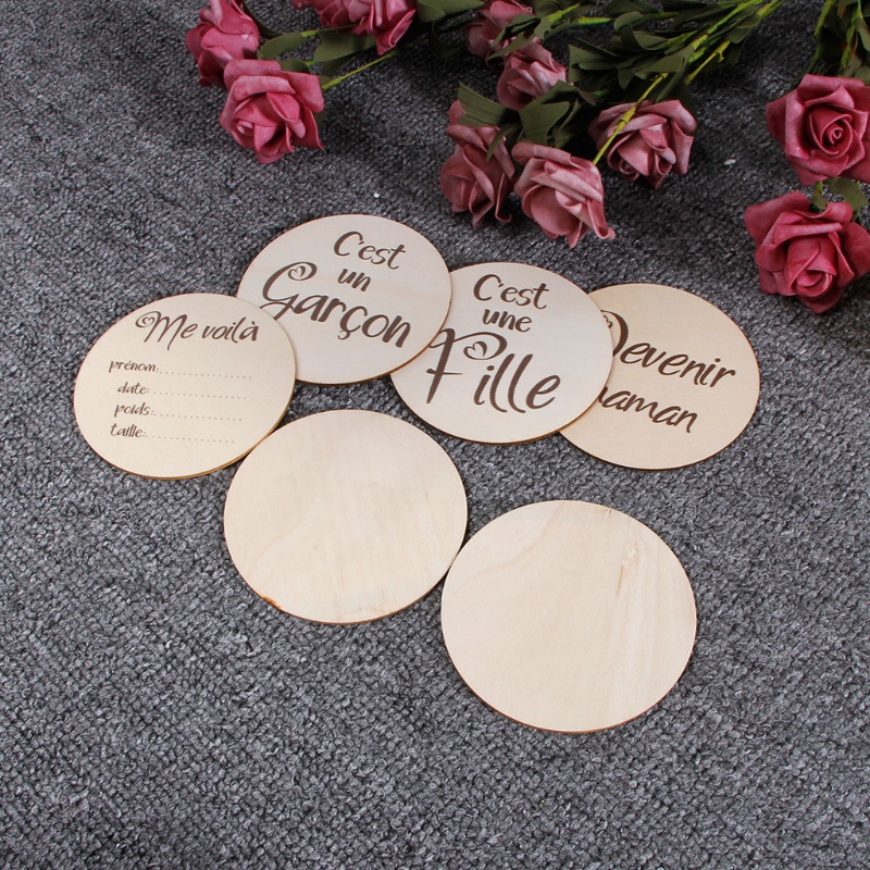 Set 6 Tấm Thẻ Ghi Chú Đánh Dấu Cột Mốc Phát Triển Theo Tháng Làm Phụ Kiện Chụp Ảnh Cho Bé Sơ Sinh