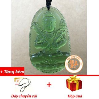 Mặt Dây Chuyền Phật Bản Mệnh Hư Không Tạng Bồ Tát Lưu Ly Xanh
