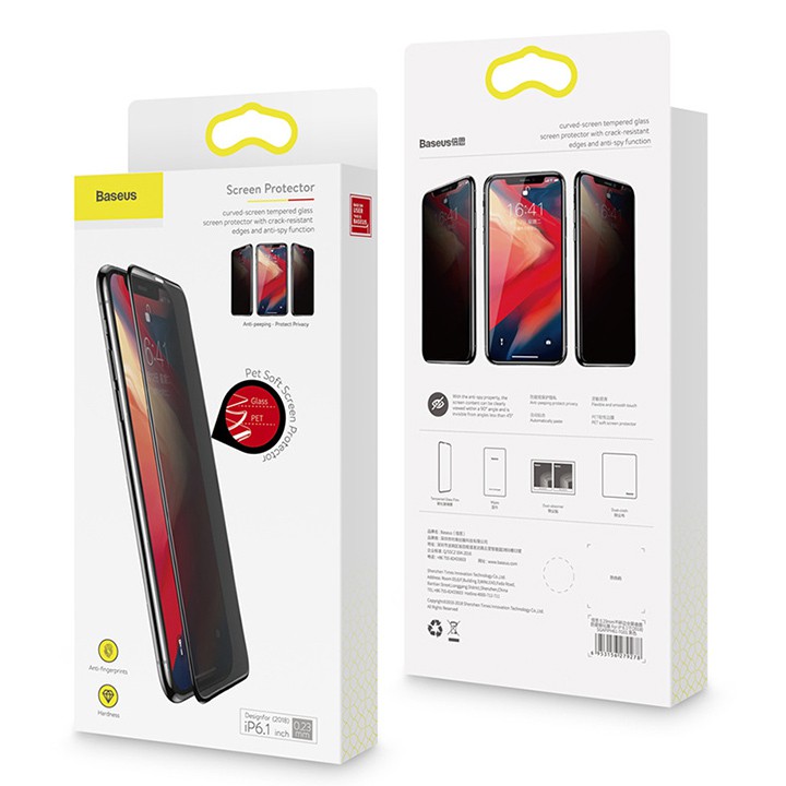 CƯỜNG LỰC IP XS MAX CHỐNG NHÌN TRỘM BASEUS