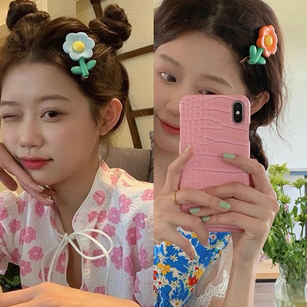 Kẹp Tóc acrylic Hình Hoa Nhiều Màu Sắc Dễ Thương Cho Bé Gái