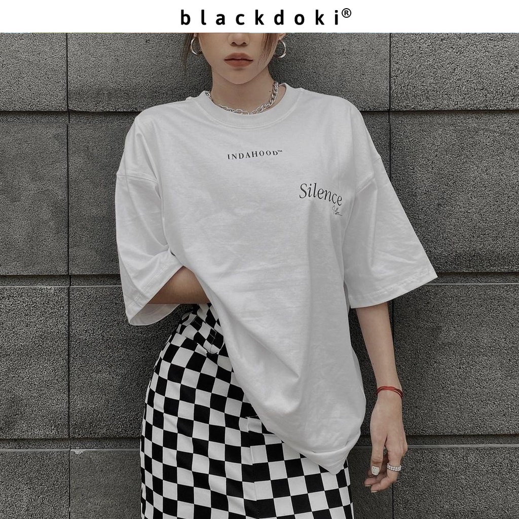Áo thun nữ BLACKDOKI-Indahood 1 , áo phông form rộng hiện đại cá tính chất cotton dày dặn basic