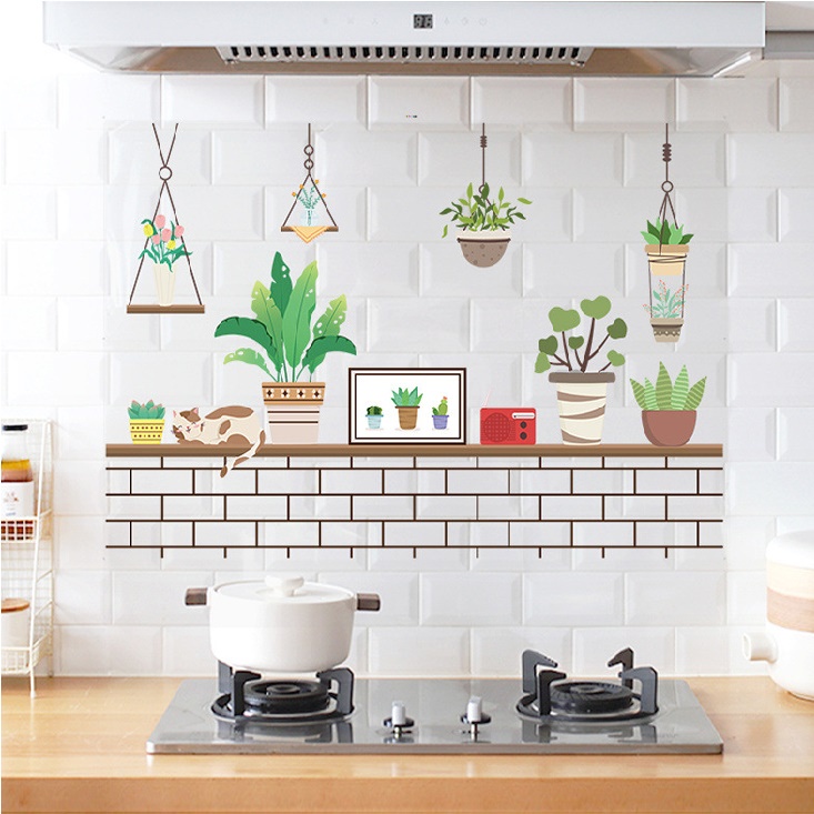 Tranh dán tường trang trí phòng ngủ, bếp, phòng khách hình 3D kiểu Hàn Quốc không thấm nước - Giấy dán tường hình 3D