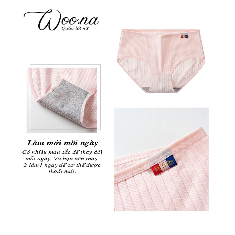 Quần lót nữ kháng khuẩn gân tăm Size L,XL. Quần lót cotton sợi tre màng kháng khuẩn xuất Pháp. | BigBuy360 - bigbuy360.vn