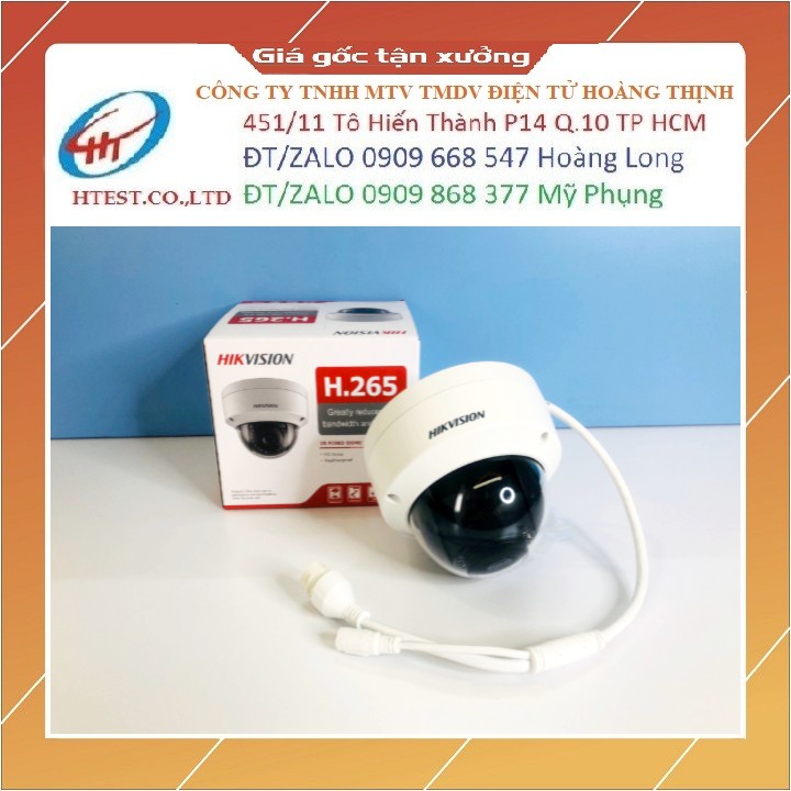 Camera Dome hồng ngoại 2.0 Mpx 1080p DS-2CD1123G0E-I siêu nét chính hãng Hikvision