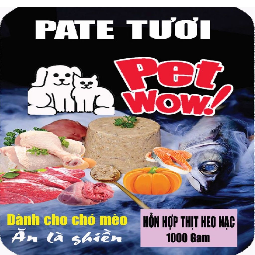 Pate Tươi pet wow cho chó mèo mọi lứa tuổi hộp 500g đến 1kg