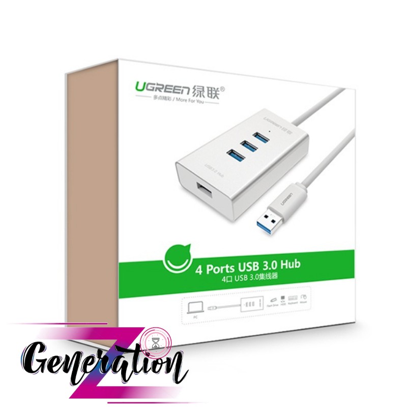 Bộ chia 4 cổng usb 3.0 vỏ nhôm Ugreen - Hub usb 4 port 3.0 Ugreen