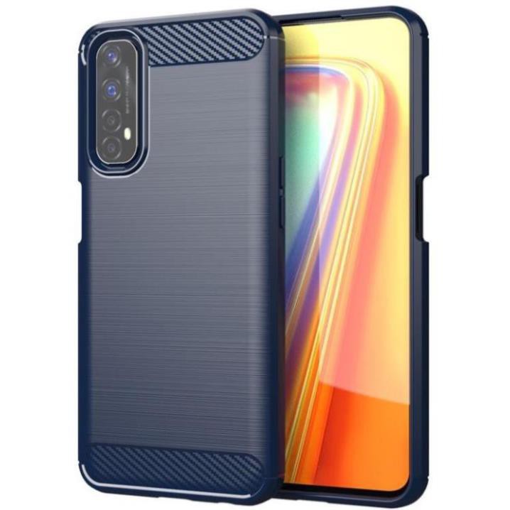 Ốp lưng dẻo Oppo Realme 7 vân sợi cacbon chống sốc, chống vân tay Rugger Amor