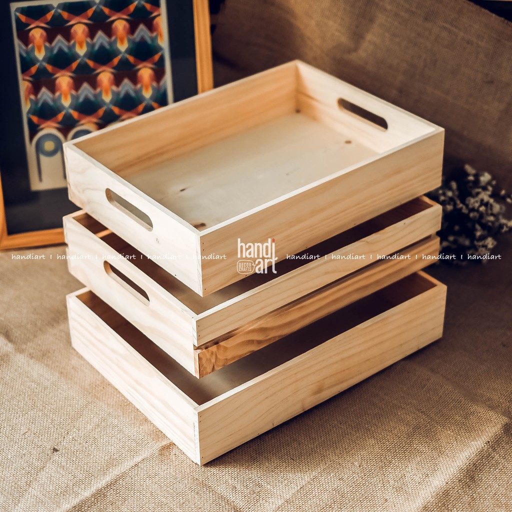 Khay quà bằng gỗ/ Khay gỗ đựng quà (8x28x38cm) | BigBuy360 - bigbuy360.vn