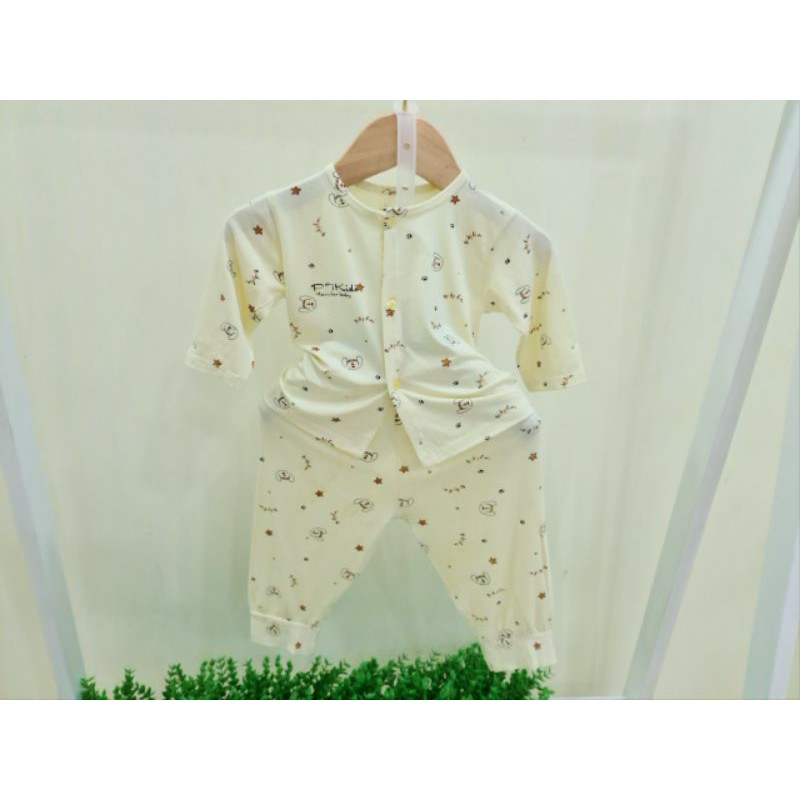 Bộ dài tay sơ sinh khuya giữa vải thun lạnh Petit siêu mềm mát cho bé