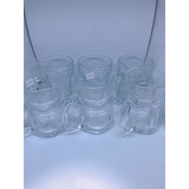 BỘ 6 LY THUỶ TINH CAO CẤP -CÓ QUAI 355ml
