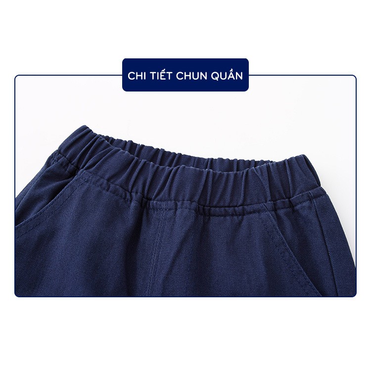 Quần Kaki bé trai WELLKIDS quần dài kaki túi hộp bo ống thu đông