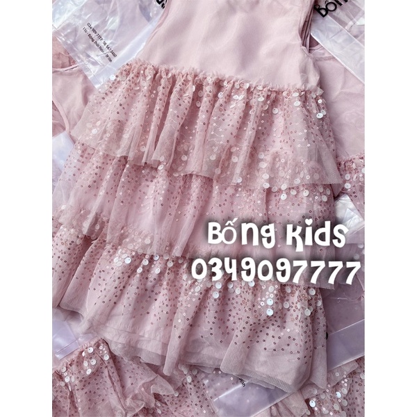 Váy Party Tutu Bé Gái Sequin Tầng Hồng HaM