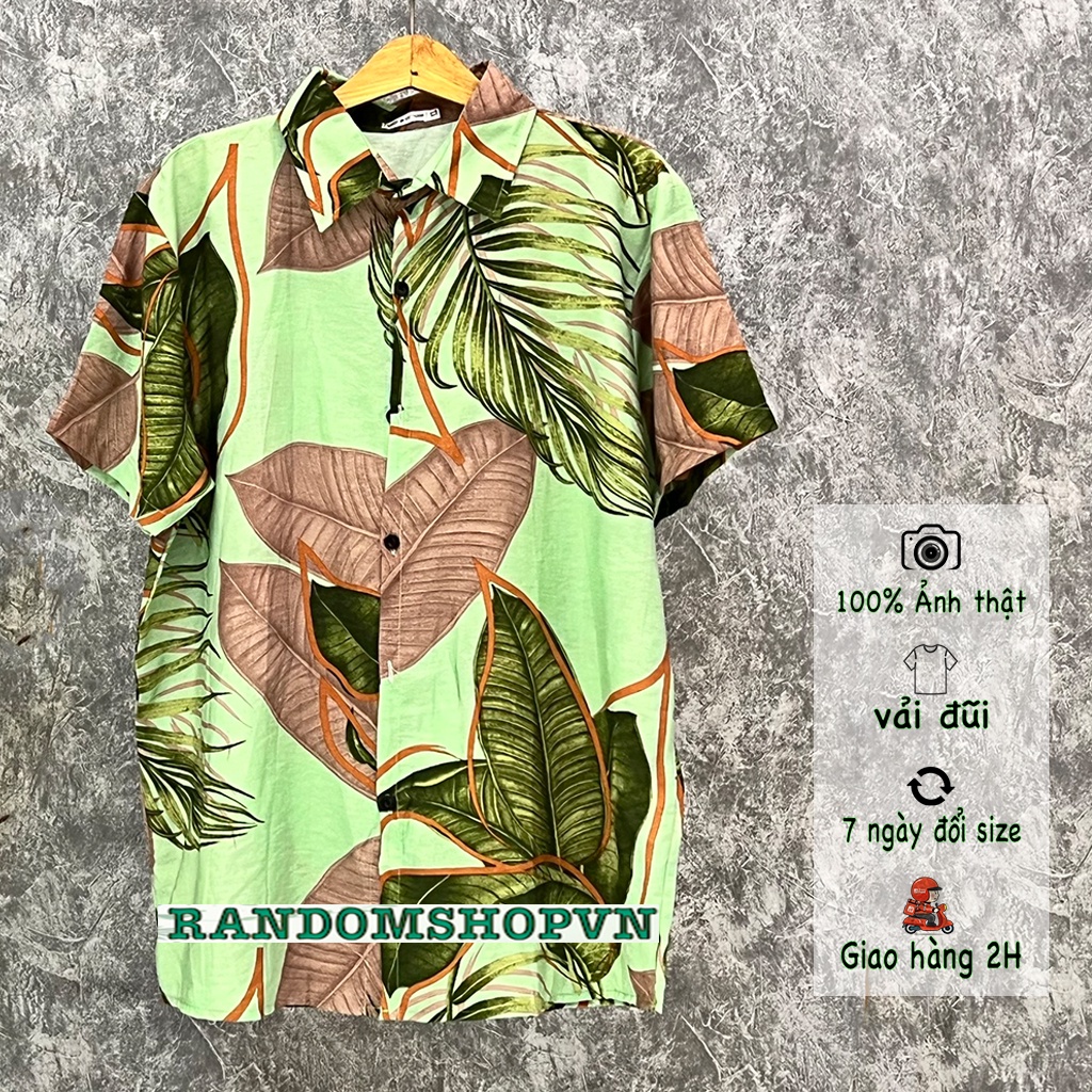 Áo sơ mi đi biển nam vải đũi mềm mát