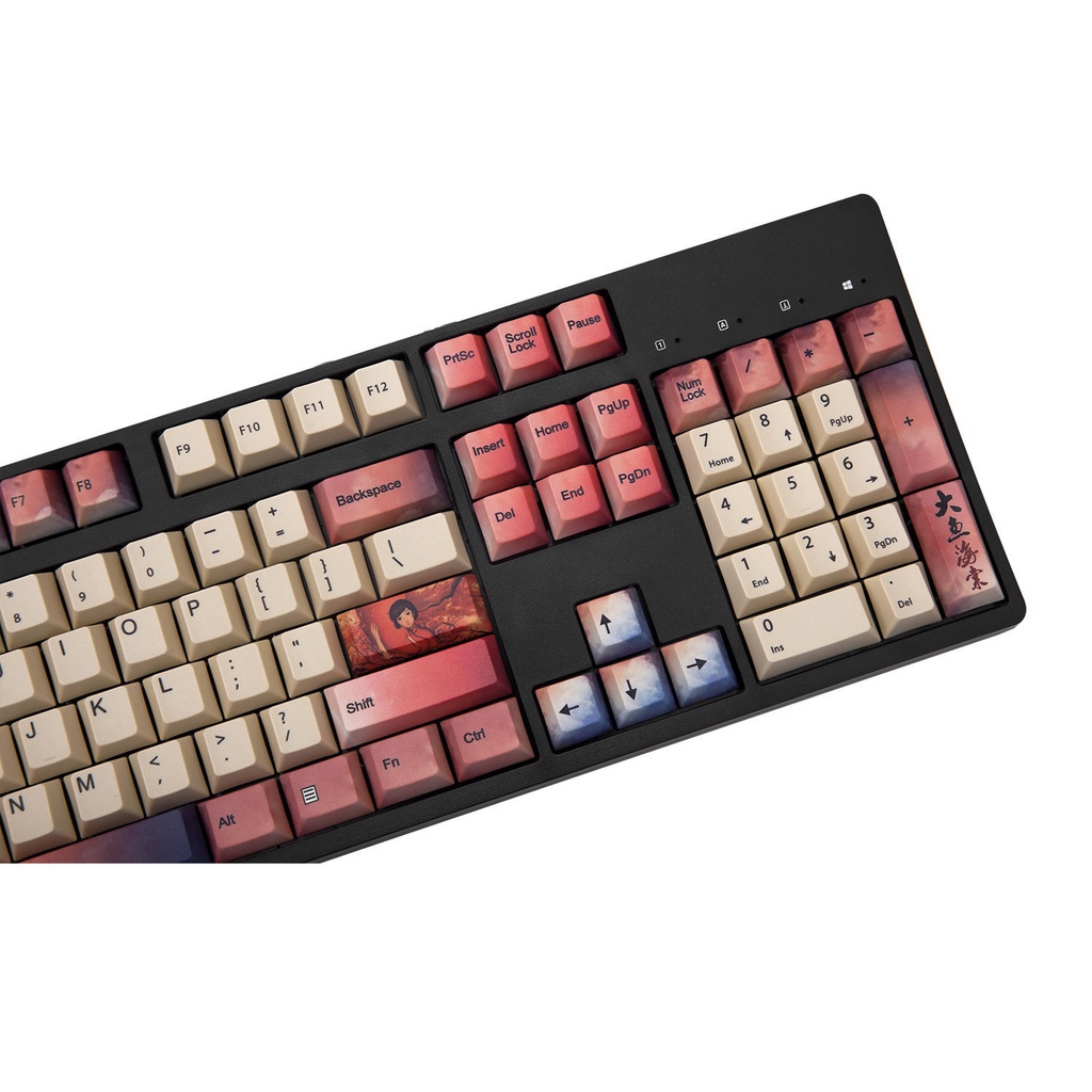 Catcher Big Fish Begonia keycap chiều cao ban đầu PBT bàn phím cơ thăng hoa năm cạnh MX8.0 IKBC