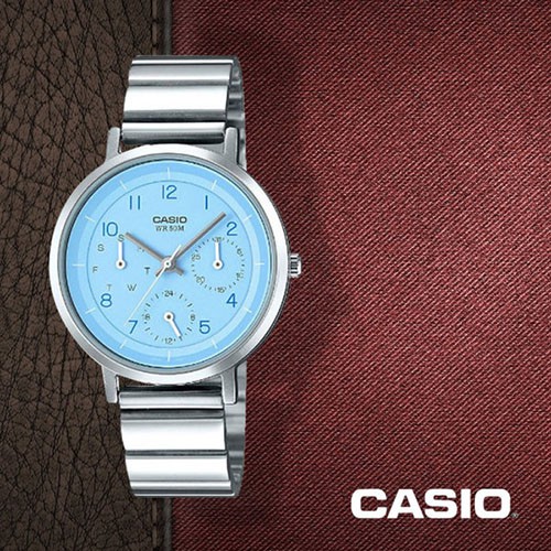 Đồng Hồ Nữ Casio LTP-E314D-2BVDF Dây Kim Loại - Nền Mặt Màu Xanh Trẻ Trung - Chống N