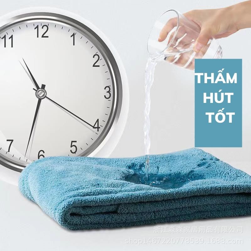 Khăn ủ tóc siêu thấm, khăn quấn tóc lau khô cotton siêu mềm thấm hút nhanh