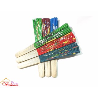 Quạt lụa cảnh làng quê Việt Nam (Dài 27 cm)
