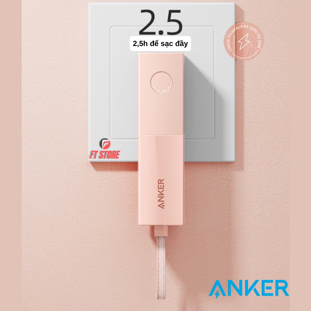 [GIAO HOẢ TỐC] Pin Sạc Pự Phòng Kiêm Củ Sạc Nhanh Anker A1633 20W/5000mAh PD/QC3.0 BH12T