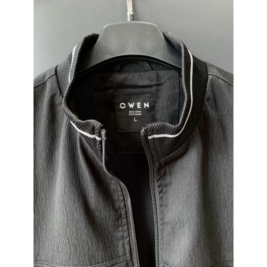 OWEN - Áo khoác gió nam 2 lớp màu đen 61042 - Áo khoác bomber nam - CHÍNH HÃNG
