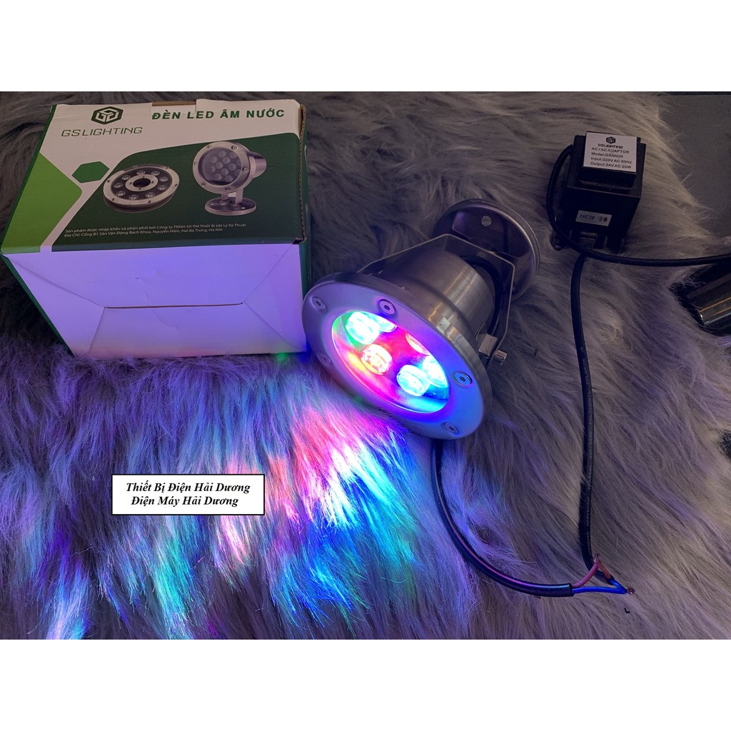 Đèn LED âm nước đổi màu, có đế GS Lighting - công suất 6W - Bảo hành 12 tháng