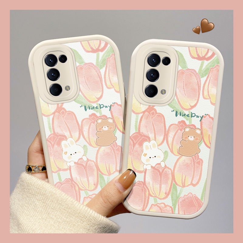 Cartoon Animal Flower Girl Women Silicone Phone Case Oppo A15 A15s A53s 5G A74 5G A54 5G Find X2 Lite Reno 5 Realme GT 5G Realme 9i A96 4G Reno 5Z 5G A94 5G Soft Cover